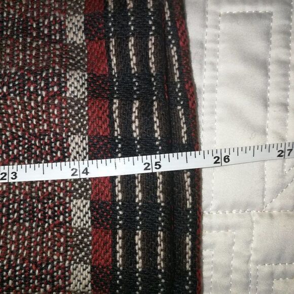 Vintage JAEGER Stripes Red & Black Pleated Wool Midi Skirt Size Medium - Picture 11 of 12